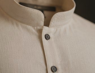 Collar and placket construction, close detail