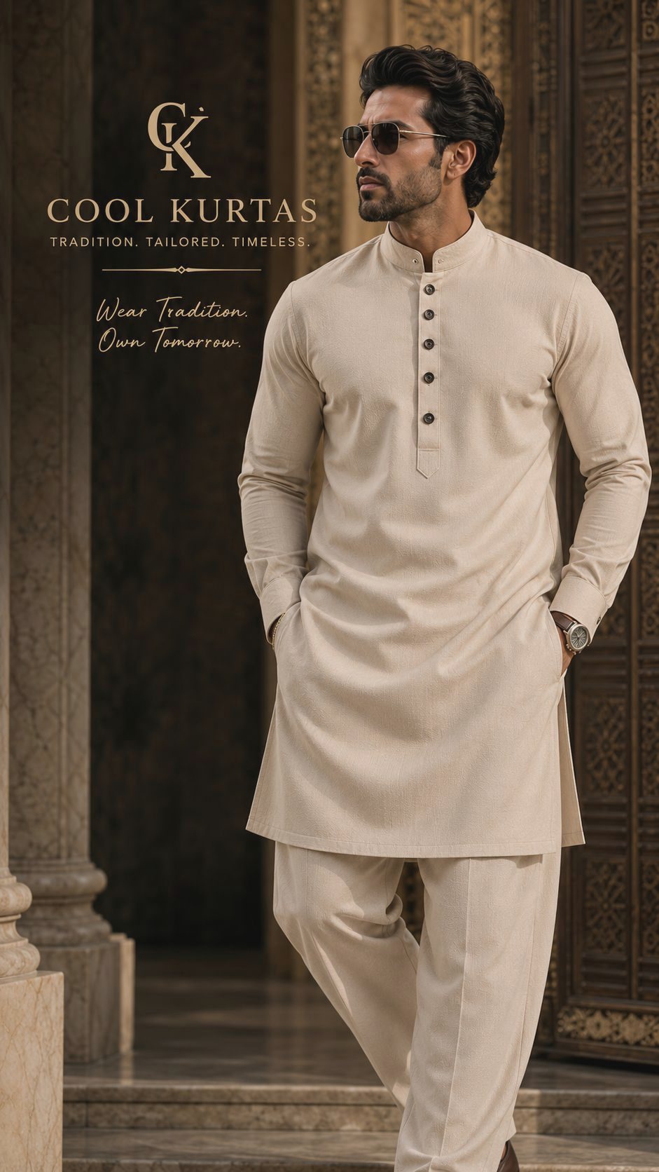 Signature ivory kurta — editorial portrait